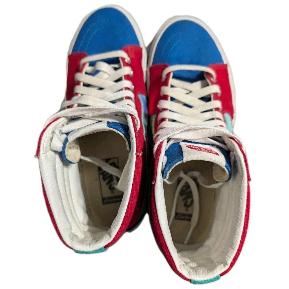 Vans Sk8 Hi‎ Sneakers Mens 8 Womens 9.5 Red Blue Teal Colorblock High Top